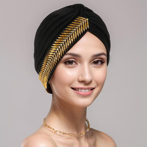 Nuevo Turbante Elástico, Transpirable y Cómodo con Pedrería Lateral para <span class=keywords><strong>Mujer</strong></span>, Estilo Europeo y Americano - Product Image 5
