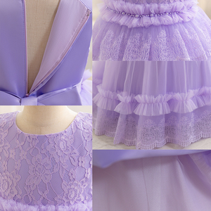 高品质无袖小女孩公主裙儿童钢琴表演特色褶边ODM批发可爱生日 - Product Image 5