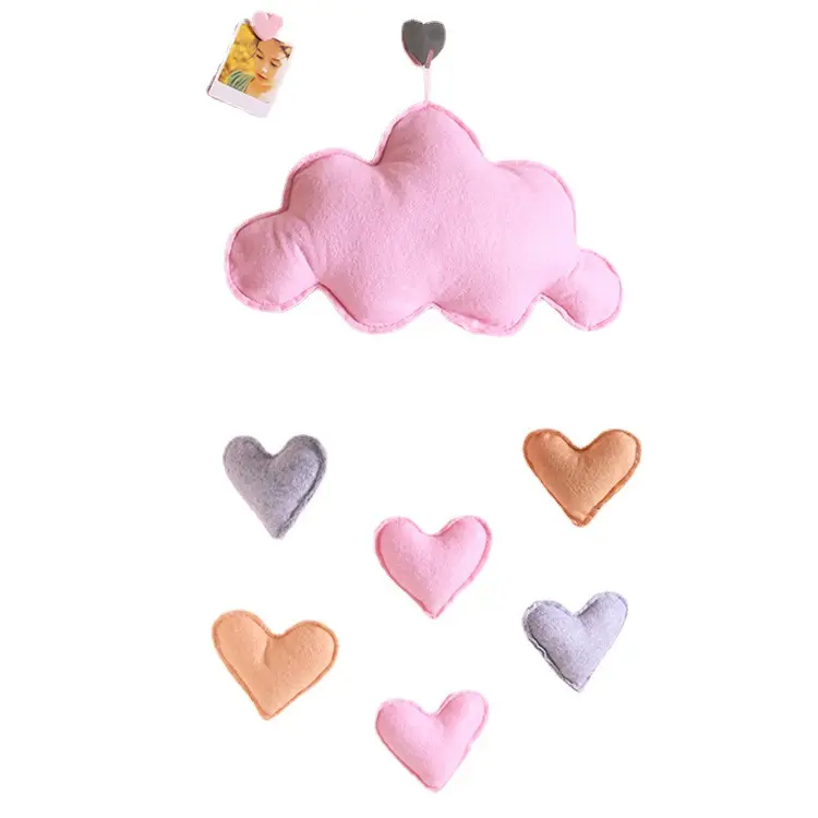 Bright and Colorful Cute Sweet Felt Baby Mobile for Nursery Decor Felt stars moon clouds baby toys