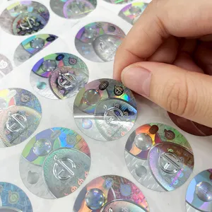 Etiqueta DE SEGURIDAD holográfica 3D con impresión de logotipo antifalsificación de autenticidad personalizada, pegatina de holograma láser