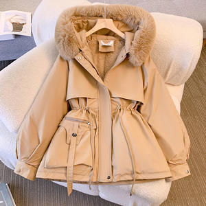 Nuovo Parka da Donna Cappotto Lungo Giacca Invernale con Fodera <span class=keywords><strong>in</strong></span> <span class=keywords><strong>Lana</strong></span> Giacca con Cappuccio e Collo Spesso Caldo Abbigliamento da Neve Parka Imbottito - Product Image 5
