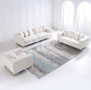 Divano moderno in tessuto di peluche <span class=keywords><strong>Beige</strong></span> dal Design minimalista italiano - Product Image 1