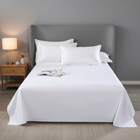 Draps de lit doux pour la peau pour hôtels 5 étoiles, literie de luxe, draps de lit en coton blanc pour hôtels