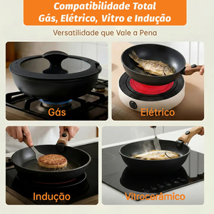 21-Piece Non-Stick Cookware Set With Detachable Wooden Handles Glass Lids <b>Induction</b> Compatible Pots <b>Pans</b> Utensils - Product Image 2