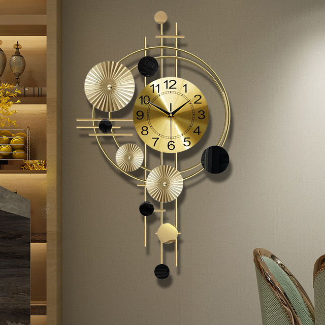 2026 Nordic Modern Luxury 3D Quartz Wall Clock Hand Mute Art Metal Design Simple Creative Hour Light for Home Decoration
