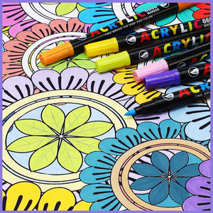 36 Warna Set Spidol Sketsa Kuas Ganda Pena <span class=keywords><strong>Cat</strong></span> Akrilik untuk Kaligrafi Huruf Kaca Batu Kanvas Logam <span class=keywords><strong>Kayu</strong></span> Keramik - Product Image 1