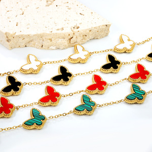 Conjunto de Collar con Colgante de Mariposa en Acero Inoxidable, Joyería para Mujer, Regalo, Conjuntos de Joyería de Moda - Product Image 2