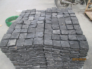 मेष बैक प्राकृतिक विभाजन सतह से काला ग्रेनाइट कोबल पत्थर ड्राइववे - Product Image 4