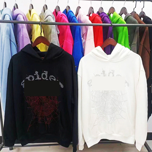 Gilet Imbottito in Velluto Originale da 400G per il Commercio Estero, Felpa con Cappuccio Lunga e Larga con Stampa Digitale a Ragnatela per l'Inverno - Product Image 1