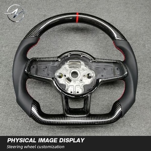 Volant sport en fibre de carbone Memalonania avec poignée de <span class=keywords><strong>35</strong></span> mm pour Volkswagen CC MAGOTAN <span class=keywords><strong>Golf</strong></span> <span class=keywords><strong>6</strong></span> 7 Lamando Passat <span class=keywords><strong>GTI</strong></span> - Product Image 5