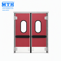 Porte battante isolée à double battant en acier inoxydable pour salle blanche et entrepôt de supermarché
