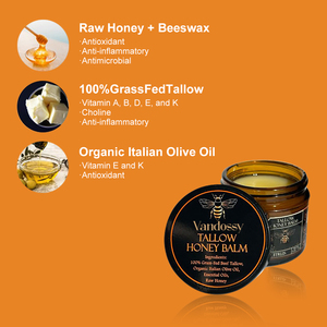 Органический увлажняющий крем для лица из взбитого говяжьего сала, сырого медового пчелиного воска, натуральная трава, подпитанный Таллоу и медовый бальзам, увлажняющий крем для всей кожи - Product Image 5