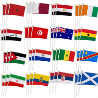 Drapeau de Samoa à main double face en polyester avec mât en plastique 14*21 cm pour logo personnalisé – Tous les drapeaux nationaux