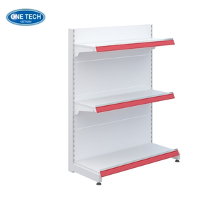 Étagères de supermarché à dos plein personnalisables / Étagères gondoles à dos uni, présentoir métallique Vietnam, 3-6 niveaux, personnalisable - Product Image 2