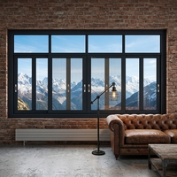 Fenêtre coulissante en alliage d'aluminium blanc équipée de verre trempé pour la décoration de la maison (chambre, cuisine, balcon et salle de bain)