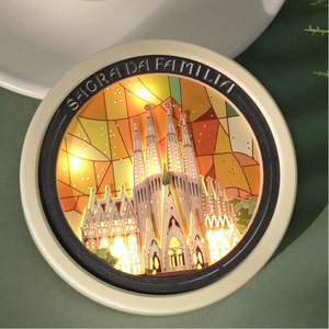 Tết trung thu Thánh Gia đình nhà thờ giấy ba chiều khắc từ tủ lạnh Sticker Phong cách Trung Quốc - Product Image 1