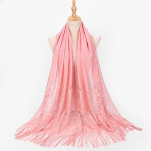 Ljtkl296 — foulard pour femmes, Turban décontracté, voile, 15 couleurs, en mousseline, Hijab musulman, enveloppes ethniques, printemps et été - Product Image 5