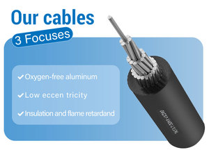 สายเคเบิลมัดอากาศ ABC 0.6/1kV, 4x16mm ² ตัวนำอลูมิเนียมฉนวน XLPE, ได้รับการรับรอง iC/iso สำหรับสายไฟเหนือศีรษะ - Product Image 3