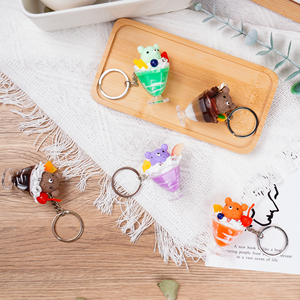 Hot Sale <b>Cute</b> <b>Bear</b> Ice Cream 3d Keychain Fake Food Dessert Key Chain Ornament Mini Food Car Key Decoration Plastic Craft - Product Image 3