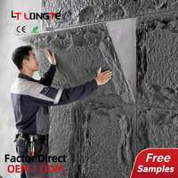 Revestimiento de Piedra Artificial de Poliuretano Ligero para Exteriores, Diseño Moderno, Panel de Pared de Piedra PU con Aspecto de Granito