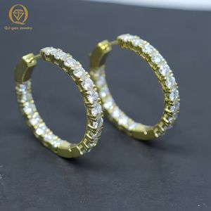 Pendientes de Aro Personalizados Unisex Estilo Hip Hop, de Oro Sólido de 14k y 18k, con Diamantes Cultivados en Laboratorio IGI, Circulares, de Lujo - Product Image 4