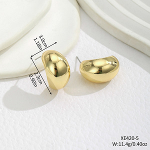 Boucles d'oreilles Huggie géométriques en alliage de zinc pour femme, bijoux fantaisie, design minimaliste irrégulier en forme de C, boucles d'oreilles tendance - Product Image 3