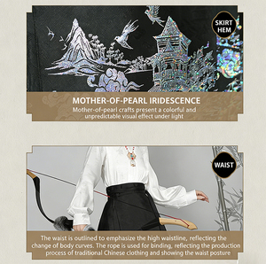 Abito Tang da Donna per Uso Quotidiano, Stile Tradizionale Cinese con Stampa Floreale, Gonna a Faccia di Cavallo Realizzata a Mano da Artisti Cinesi, in Poliestere - Product Image 6