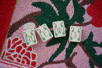 Mahjong américain de luxe en nacre, 160 tuiles, avec pack d'extension personnalisé en acrylique numéroté, motifs fleurs et saisons - Prévente