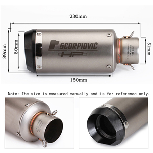 Silencieux d'échappement universel 51mm pour motos NINJA400 R6 CB650R GSX-R750 GTS250 modifié sc tuyau d'échappement arrière en acier inoxydable - Product Image 4