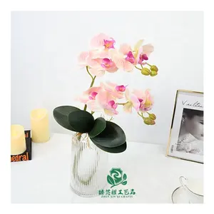 Zhen xin qi 공예 7 머리 나비 실크 꽃 3D 인쇄 인공 phalaenopsis 난초 모든 이벤트 장식을위한 실제 터치