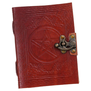 Diario de Cuero con Pentagrama en Relieve, Cuaderno Hecho a Mano con Borde Decorativo, Diario de Cuero Vintage - Product Image 5