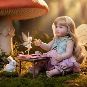 55cm renaissance poupée elfe papillon Simulation bébé poupée unisexe dessin animé jouet en plastique avec des cheveux blonds - Product Image 3