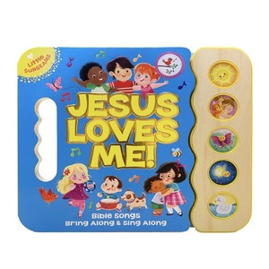 Livre de musique interactif personnalisé pour enfants comptines imprimées en usine bouton poussoir anglais livres en carton sonores - Product Image 1