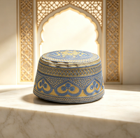 Chapeau ethnique islamique en polyester au crochet pour hommes adultes Boran, style Moyen-Orient, pour la prière quotidienne, broderie personnalisée à la machine, vente en gros