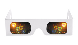 Lunettes de diffraction en papier personnalisées colorées avec effet bonhomme de neige, étoile, cœur pour spectacle de lumières de Noël, feux d'artifice - Product Image 2