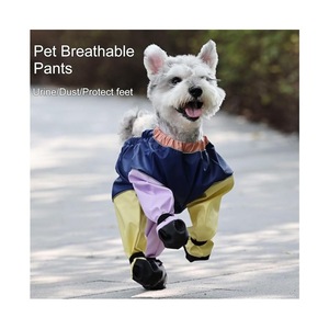 ชุดกันเปื้อนสุนัขแบบพับได้ ผ้าโพลีเอสเตอร์ น้ำหนักเบา สำหรับสุนัขขนาดกลาง/เล็ก แบบชิ้นเดียว สี่ขา ขายดี - Product Image 4