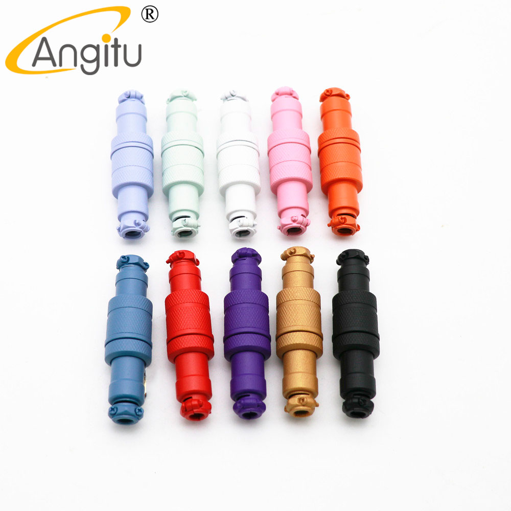 Прямая поставка, матовый промышленный стиль GX16, 4-контактный штекер и гнездо, разноцветный Разъем GX16 для спиральных USB-кабелей