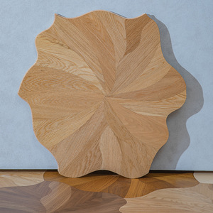 Parquet en bois d'ingénierie en chêne feuille de lotus 600x600mm 15mm, âme en bouleau, placage naturel 1.2mm, compatible chauffage par le sol - Product Image 2