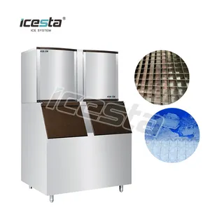 Customized ICESTA High reliable 465kg 700kg 900kg 1 ton professional ice cube machine for south africa