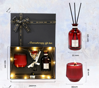 Coffret Cadeau Luxe Artisanal Moderne de Bougies Parfumées Longue Durée en Cire de Soja et Diffuseur à Bâtonnets pour la Saint-Valentin et les Mariages