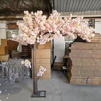 Arbre de Sakura artificiel rose en soie, réaliste, imperméable, grande arche, décoration pour mariage, Noël, rentrée scolaire, longue durée de vie