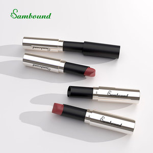 Tube de rouge à lèvres haut de gamme, rond, noir, avec boucle dorée, en PP, avec bouchon à vis et capuchon pompe pour cosmétiques - Product Image 6