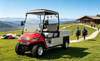 Carro Eléctrico A827.H8 con Plataforma de Carga Espaciosa para el Transporte de Vajilla de Comedor Escolar