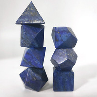 Dés de pierre précieuse polyédrique vierges pour donjons et dragons Lapis Lazuli 7 pièces ensemble 16-24mm taille en gros