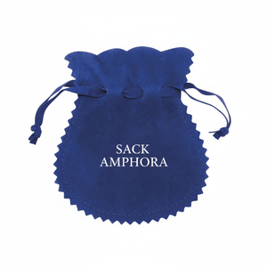 Sacchetto AMPHORA in Doppio Velluto Blu 85X100, Materiale Riciclabile in Camoscio per Candele, Regali e Uso Promozionale con Logo Stampato - Product Image 2