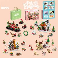 Échantillon gratuit calendrier de l'avent compte à rebours de noël ensemble de blocs de construction puzzle sur le thème de noël jouets calendrier boîte aveugle cadeaux de vacances