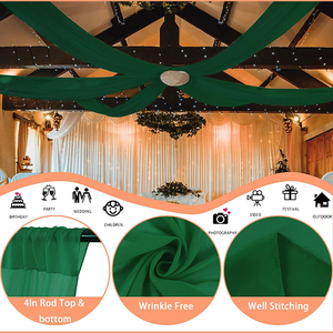 High Quality <b>White</b> <b>Chiffon</b> Curtains Sheer Drapes for Wedding Beautiful Tent Ceiling Drape Backdrop for Window Hospital Hotel Use - Product Image 5