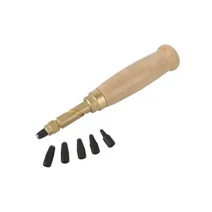 Screw Hole Punch/Auto Leather Tool Book Drill 6 Tips Sizes 1.5-4 mm for Sewing Leather Paper Craft Adjustable