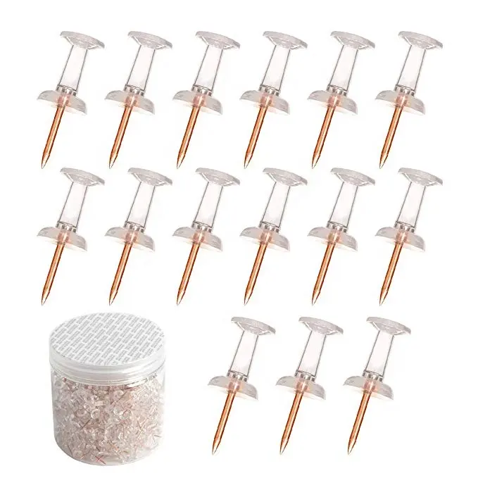 Push Pins 300 Count Standard Clear Thumb Tacks Steel Point and Clear Plastic Head