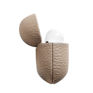 Étui de protection antichoc en cuir véritable de qualité supérieure avec texture litchi pour <span class=keywords><strong>Airpods</strong></span> Pro 3 et <span class=keywords><strong>Airpods</strong></span> 4 - Product Image 3